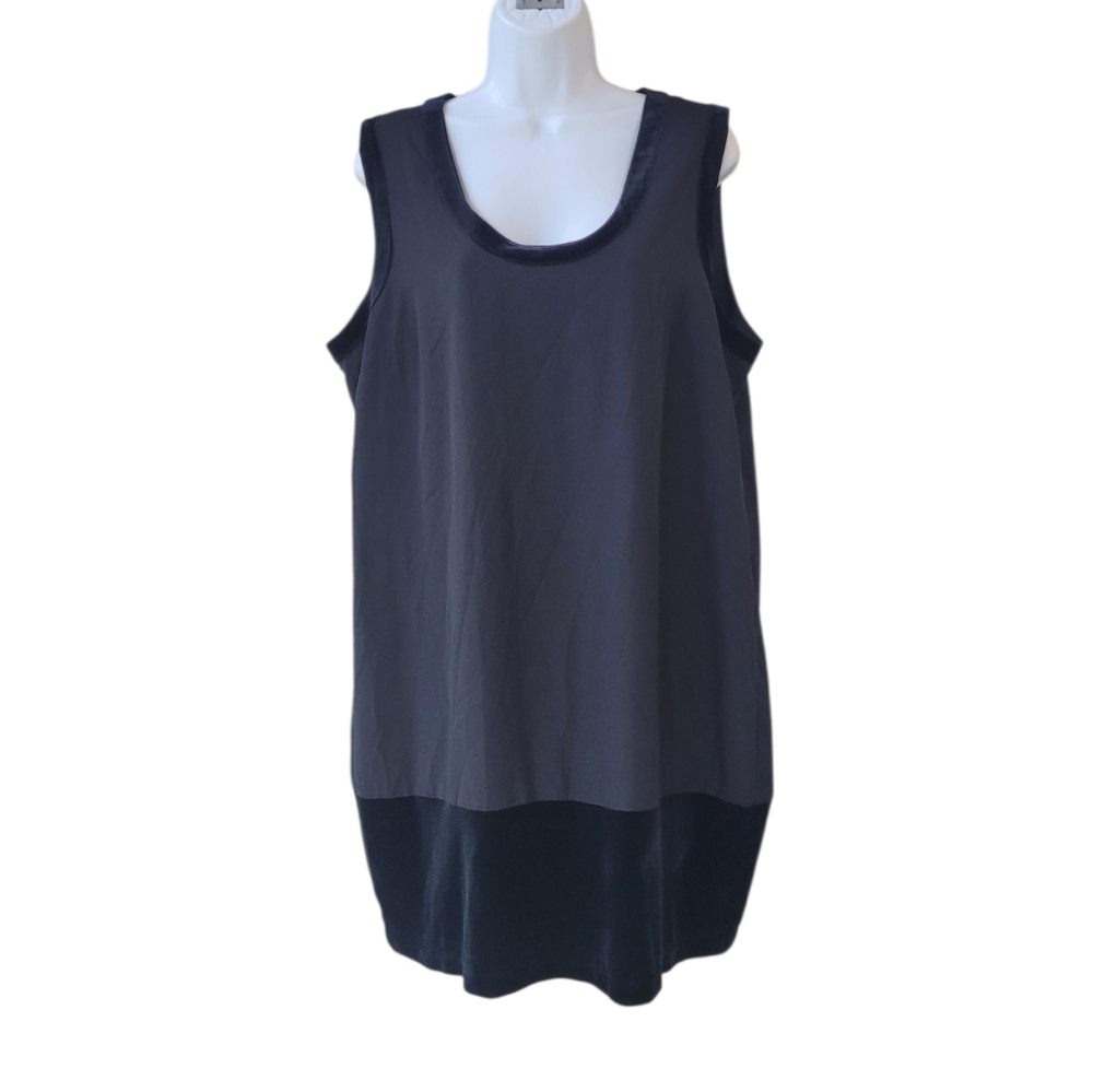 MOSSIMO Black Two Toned Velvet Trim Sleeveless Dress Size XXL 2010